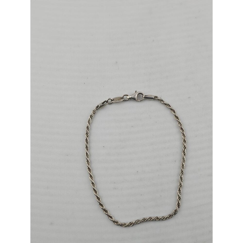Ladies Dyadema 925 Sterling Silver Italy Vintage 7.25 " Rope Bracelet Petite - Picture 2 of 8